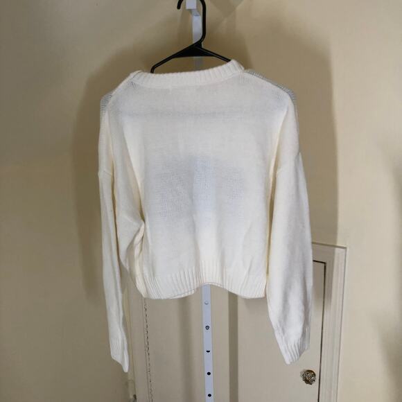 Grayson Threads NWOT Women's USA Graphic Sweater Off-White Size L - Picture 4 of 7